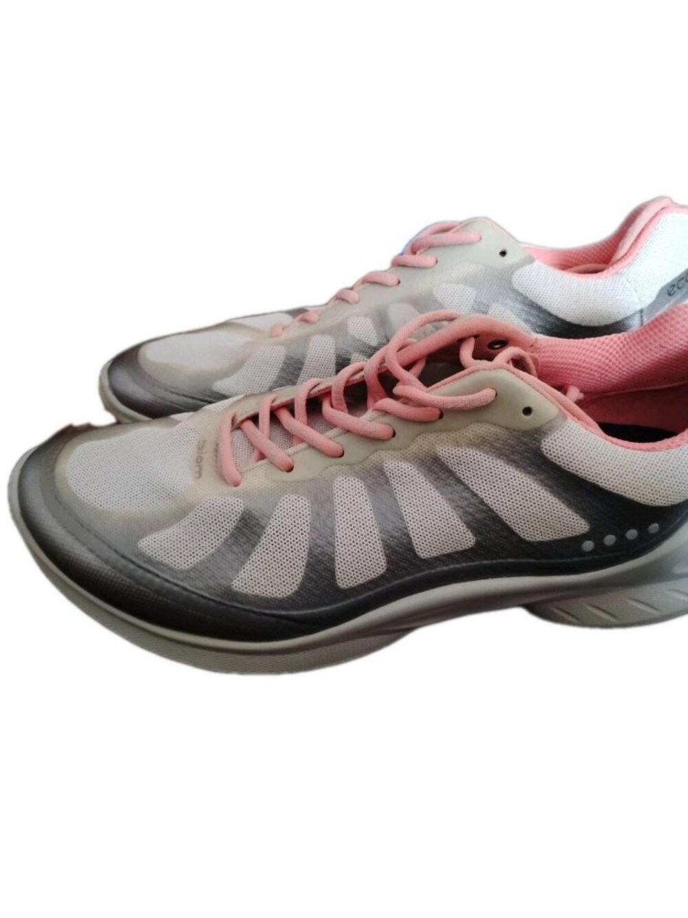 Ecco Biom Fjuel Shoes Women's 37 US 6 / 6.5 Gray Pink Comfort Walking Lace Up